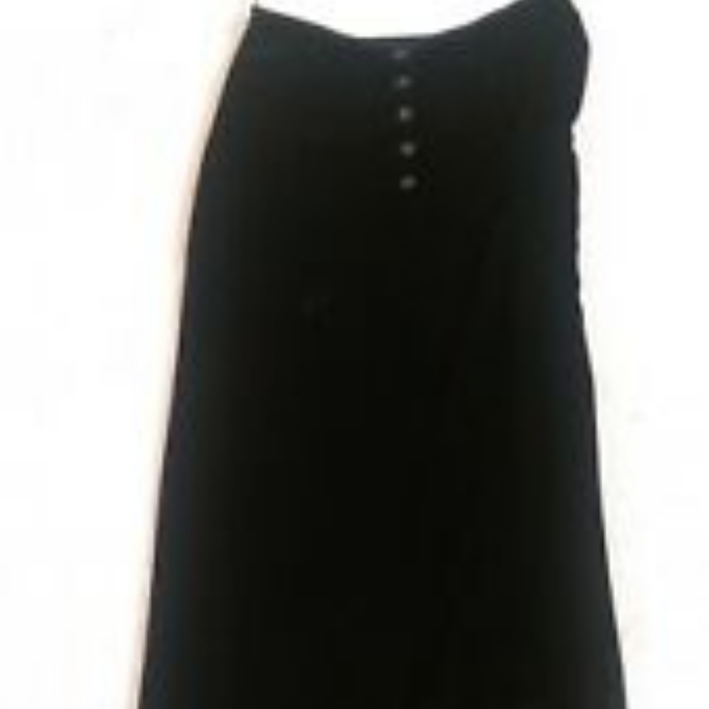 Ghost Black Silk Velvet Evening Mid Length Skirt